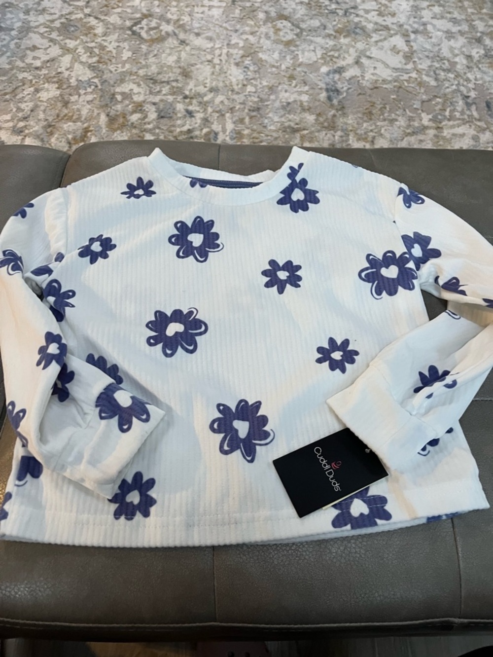 Cuddl Duds Kids White Floral-Print Set